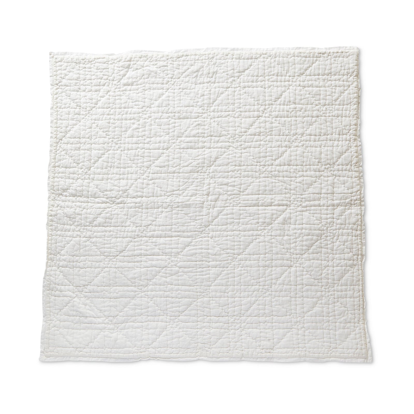 Reverse side of Pehr Bunny Hop Blanket. 100% cotton cambric exterior. Plain white.