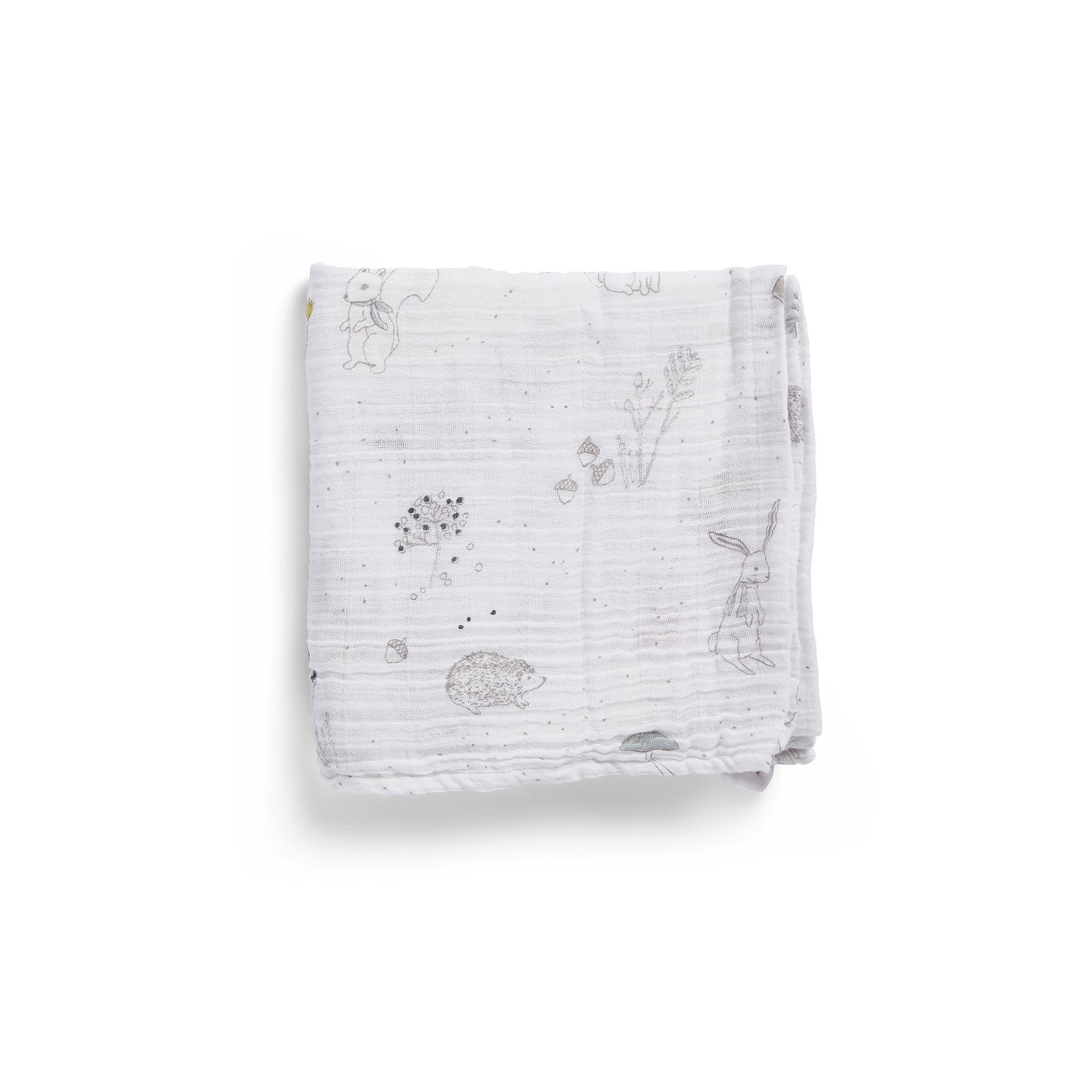 Pehr Magical Forest Count-the-Ways Cloth. GOTS Certified Organic Cotton. Multi-purpose cloth. White with animals.