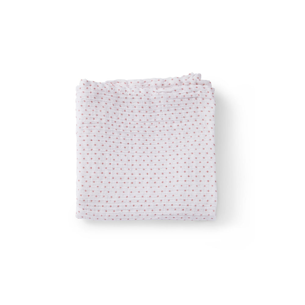 Pehr Pin Dot Pink Count-the-Ways Cloth. GOTS Certified Organic Cotton. Multi-purpose cloth. White with Pink dots.