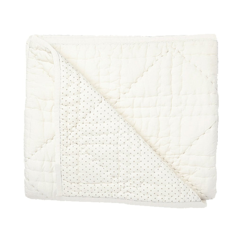Pehr Stork Grey Blanket. 100% quilted cotton front with stitch detail.