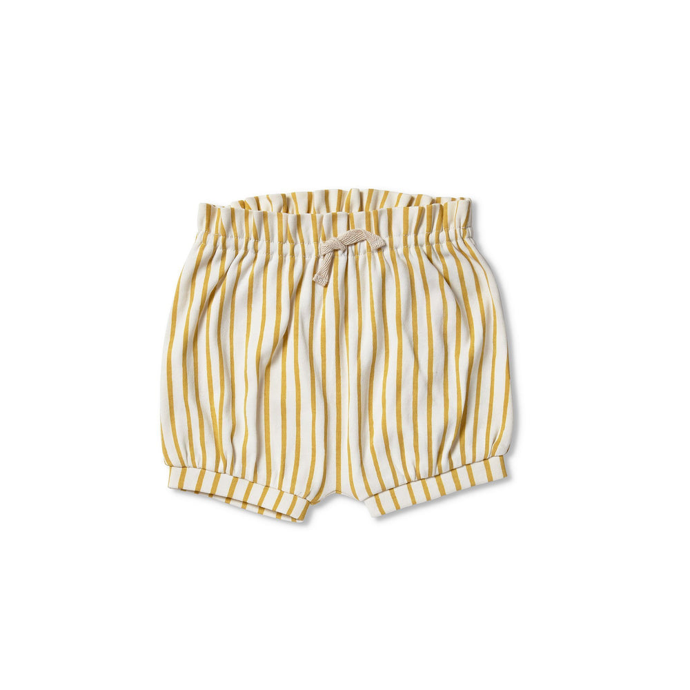 Pehr Stripes Away Bloomers Marigold Bloomers & Shorts. Organic. White with gold stripes.