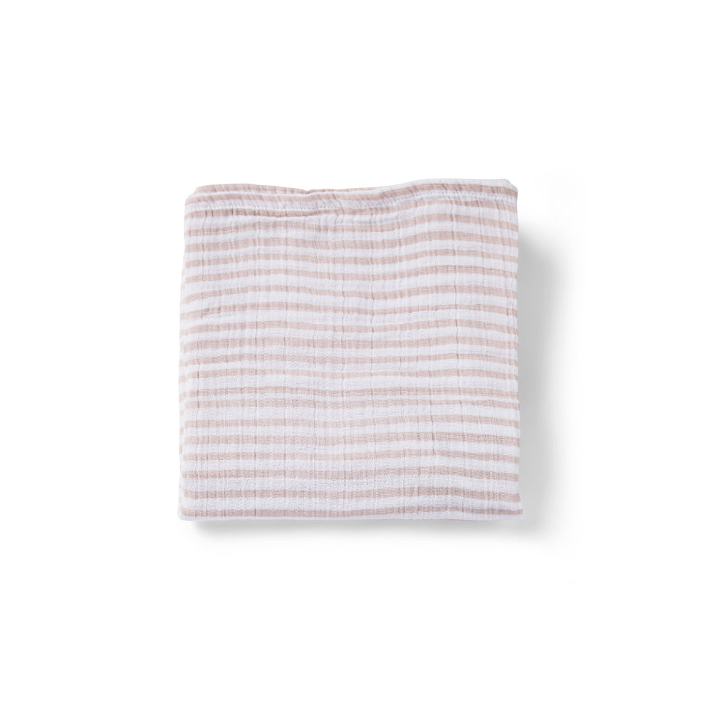 Pehr Stripes Away Petal Count-the-Ways Cloth. GOTS Certified Organic Cotton. Multi-purpose cloth. White with Petal Pink stripes.